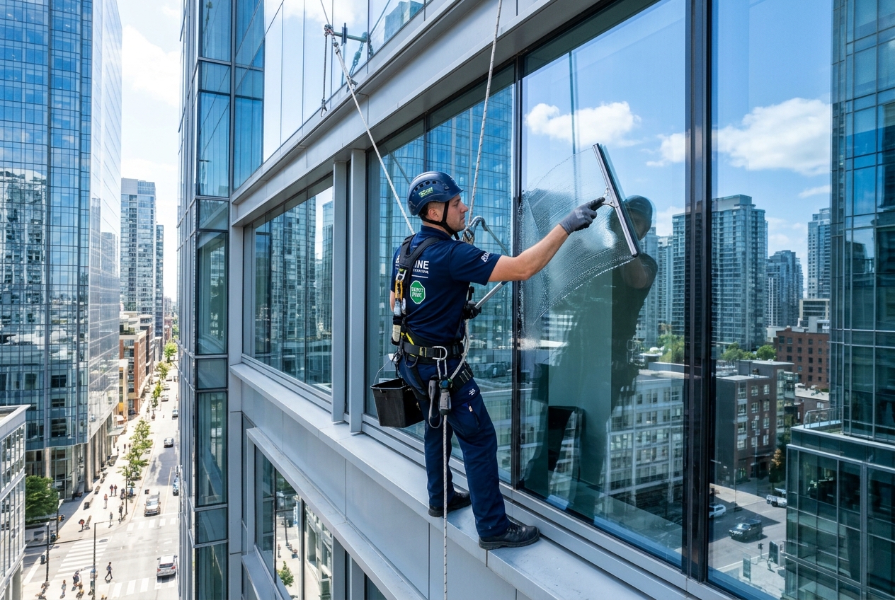 Commercial window washing and architectural glass cleaning